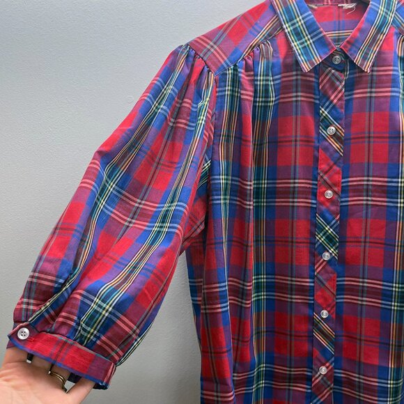 Vintage Plaid Blouse | 80s - Picture 6 of 8